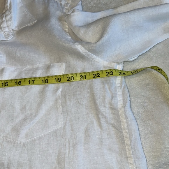 GAP optic white linen Oversized Boyfriend shirt size Large Tall - Picture 10 of 14